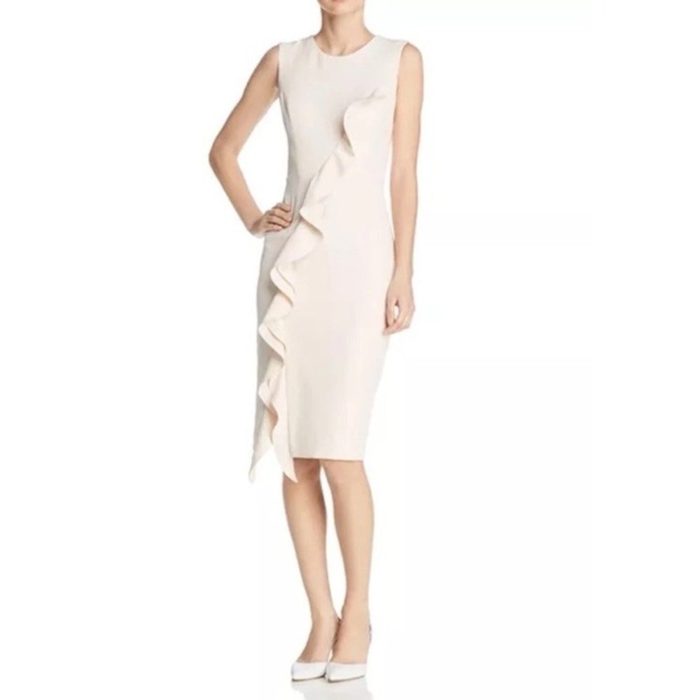 MILLY Tilly Ruffle Dress Cream Women's Size 2